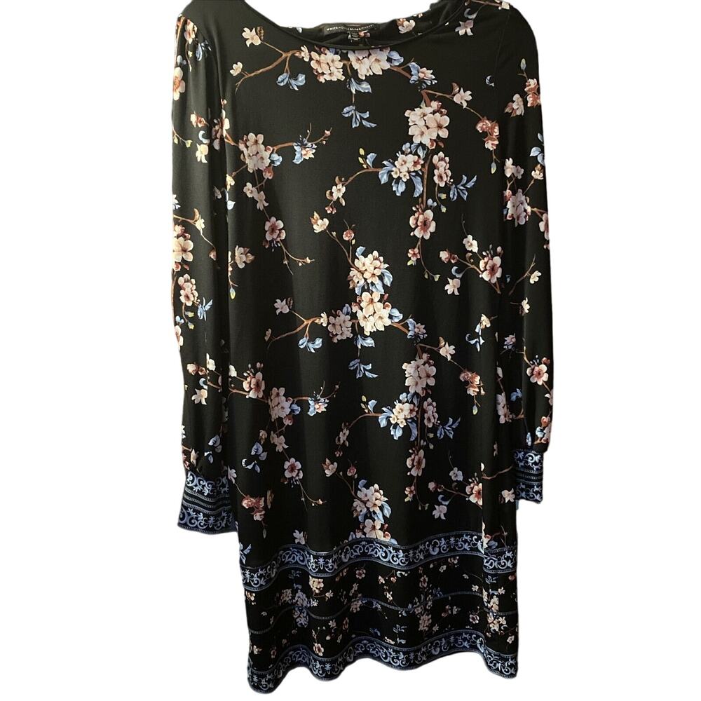 White House Black Market Womens Floral Stretch Sheath Dress Size M